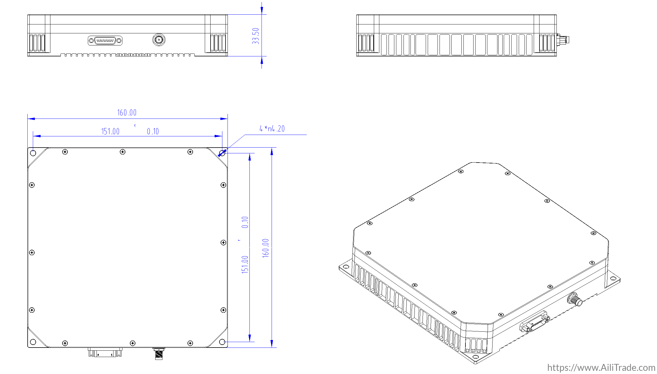 AX04B GNSS anti-jamming CRPA antenna 8-array 7-nulling