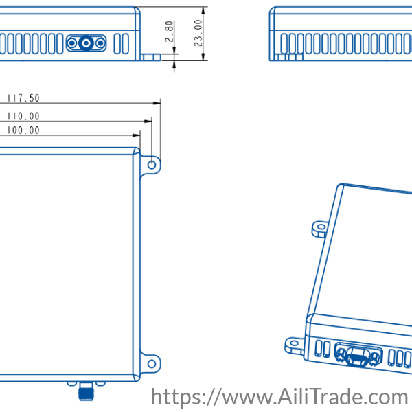 AX14 GNSS anti-jamming antenna 4-channel ultra-compact 225g